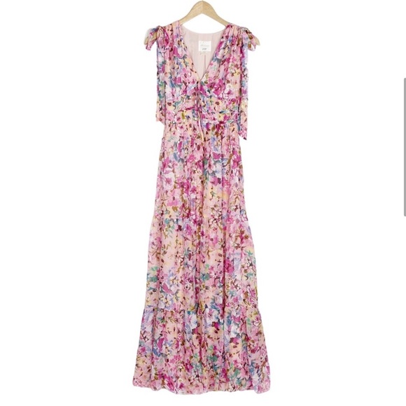 Shoshanna Floral Maxi Dress - Pink and Blue - Picture 4 of 7